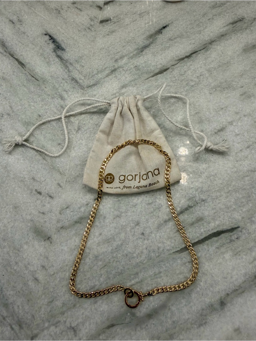 Gorjana Gold Curb Chain Necklace with Toggle Ring